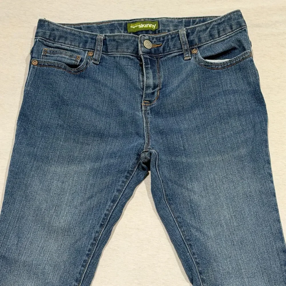 Old Navy Super Skinny Jeans Girls 14 Blue Stretch Denim Adjustable Regular